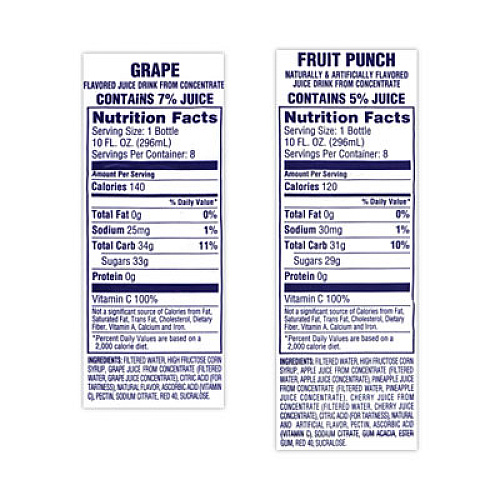 Welch's Fruit Juice Variety Pack, Fruit Punch, Grape, and Orange Pineapple, 10 oz Bottles, 24/Carton (90000105)