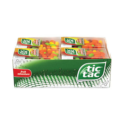 Tic Tac Fruit Adventure Mints, 1 oz Flip-Top Dispenser, 12/Carton (24100014)