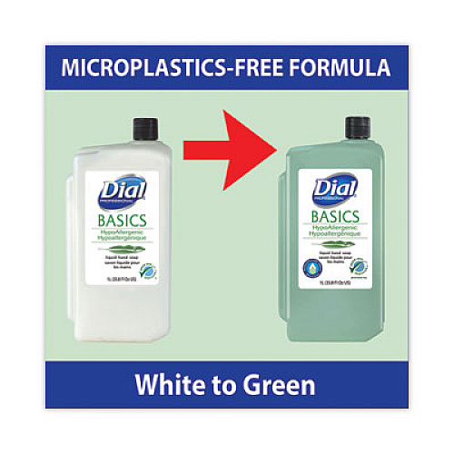 Dial Professional Basics MP Free Liquid Hand Soap Refill, Unscented, 1 L, 8/Carton (33821)