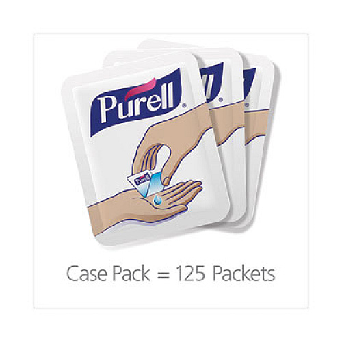 PURELL Advanced Hand Sanitizer Single Use, Gel, 1.2 mL Packet, Fragrance-Free, 125/Box, 12 Box/Carton (9630125NSCT)