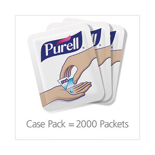 PURELL Advanced Hand Sanitizer Single Use, Gel, 1.2 mL Packet, Fragrance-Free, 2,000/Carton (96302MNS)