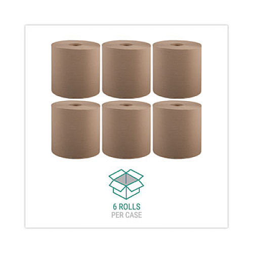 Windsoft Hardwound Roll Towels, 1-Ply, 8" x 800 ft, Natural, 6 Rolls/Carton (12806)