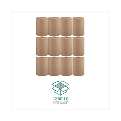 Windsoft Hardwound Roll Towels, 1-Ply, 8" x 350 ft, Natural, 12 Rolls/Carton (108)