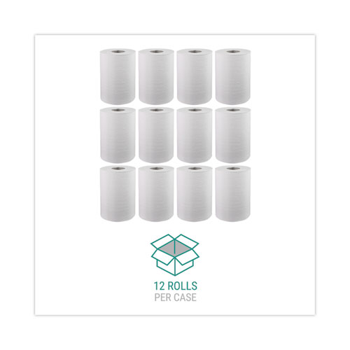 Hardwound Roll Towels, 1-Ply, 8" x 350 ft, White, 12 Rolls/Carton