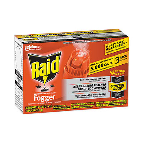 Raid Concentrated Deep Reach Fogger, 1.5 oz Aerosol Spray, 3/Pack, 12 Packs/Carton (305690)