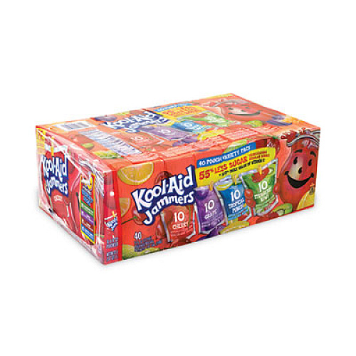 Kool-Aid Jammers Juice Pouch Variety Pack, 6 oz Pouch, 40/Carton (22000775)