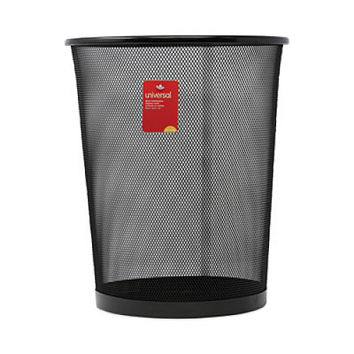 Universal Mesh Wastebasket, 18 qt, Steel Mesh, Black (20008)