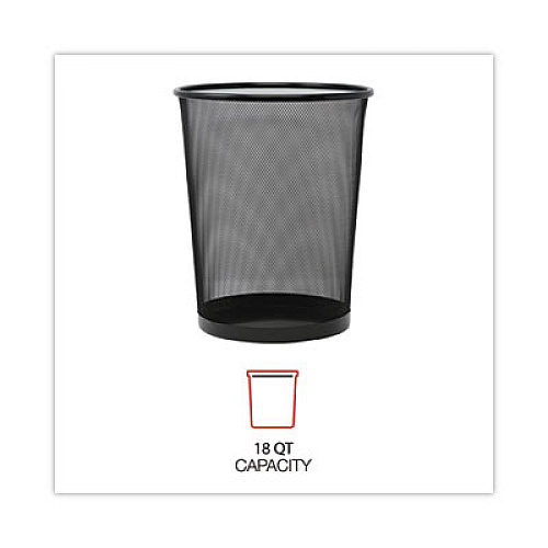 Universal Mesh Wastebasket, 18 qt, Steel Mesh, Black (20008)