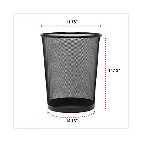 Universal Mesh Wastebasket, 18 qt, Steel Mesh, Black (20008)