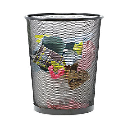Universal Mesh Wastebasket, 18 qt, Steel Mesh, Black (20008)