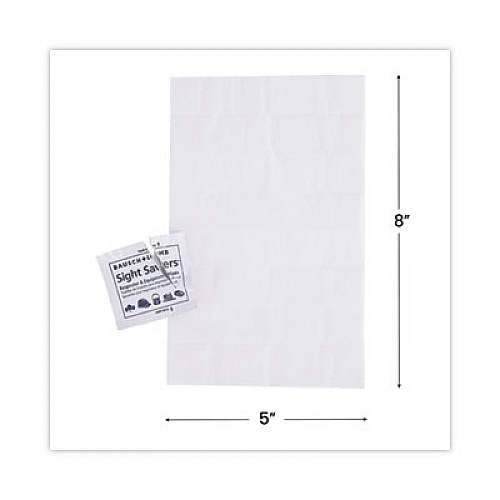 Bausch & Lomb Sight Savers Respirator and Equipment Wipes, Cloth, 5 x 8, Unscented, White, 100/Box (8595)