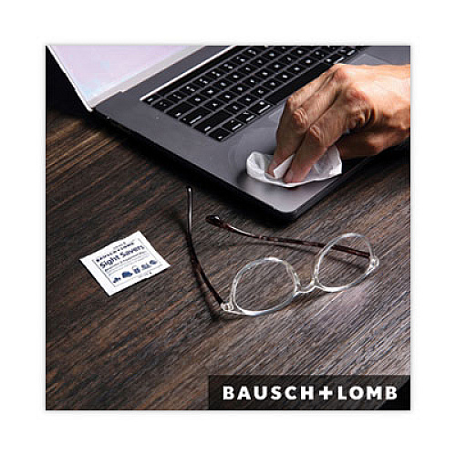 Bausch & Lomb Sight Savers Respirator and Equipment Wipes, Cloth, 5 x 8, Unscented, White, 100/Box (8595)