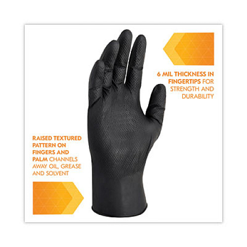 KleenGuard G10 Kraken Grip Nitrile Gloves, Powder-Free, X-Large, 6 mil Thick, 9.5" Long, Black, 90/Box, 10 Boxes/Carton (49278)