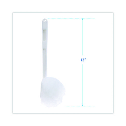 Boardwalk Deluxe Toilet Bowl Mop, 12" Handle, 2" Mop Head, White, 25/Carton (00160)