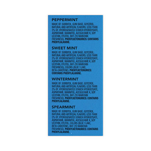 Orbit Sugar-Free Chewing Gum Variety Box, Four Mint Flavors, 14 Pieces/Pack, 18 Packs/Carton (22000568)