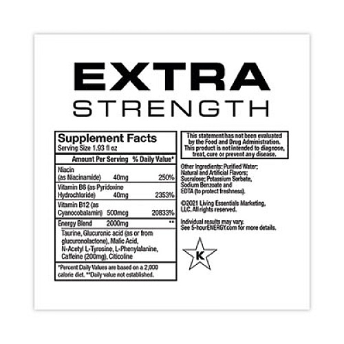 5-hour ENERGY Extra Strength Energy Drink, Berry, 1.93 oz Bottle, 24/Carton (22000631)