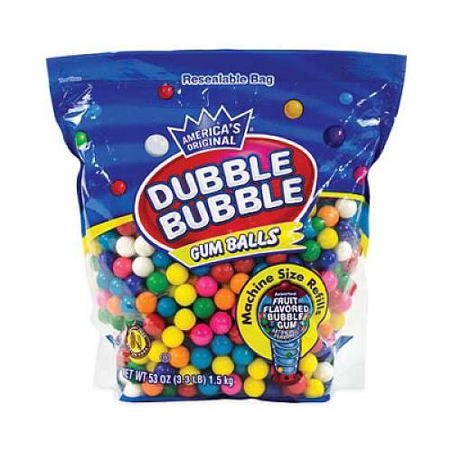 Dubble Bubble Original Gum Balls, 3.3 lb Bag, Assorted Flavors (22000491)