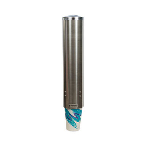San Jamar Water Cup Dispenser with Removable Cap, For 4.5 oz to 7 oz Cone and 6 oz to 12 oz Flat Cups, Stainless Steel, 6/Carton (C3250SSCT)