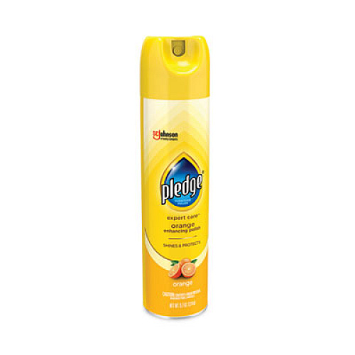 Pledge Furniture Polish, Orange, 9.7 oz Aerosol Spray, 6/Carton (336385)