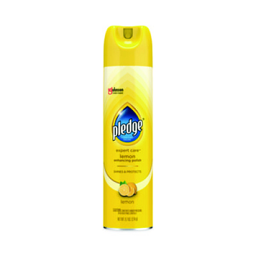 Pledge Furniture Polish, Lemon, 9.7 oz Aerosol Spray, 6/Carton (336298)