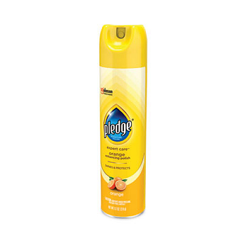 Pledge Furniture Polish, Orange, 9.7 oz Aerosol Spray, 6/Carton (336385)