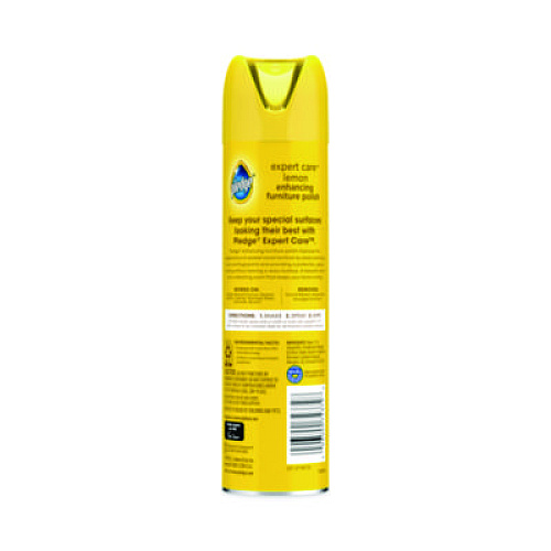 Pledge Furniture Polish, Lemon, 9.7 oz Aerosol Spray, 6/Carton (336298)
