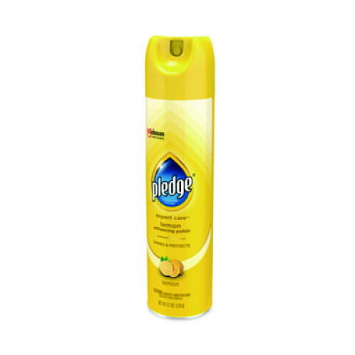 Pledge Furniture Polish, Lemon, 9.7 oz Aerosol Spray, 6/Carton (336298)