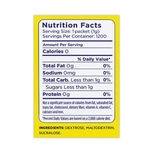Splenda No Calorie Sweetener, 1 g Packet, 1,200/Carton (22000459)