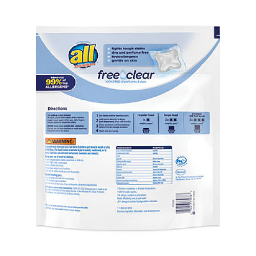 All MIGHTY PACS Free Clear Super Concentrated HE Laundry Detergent, 39/Pack (73978EA)
