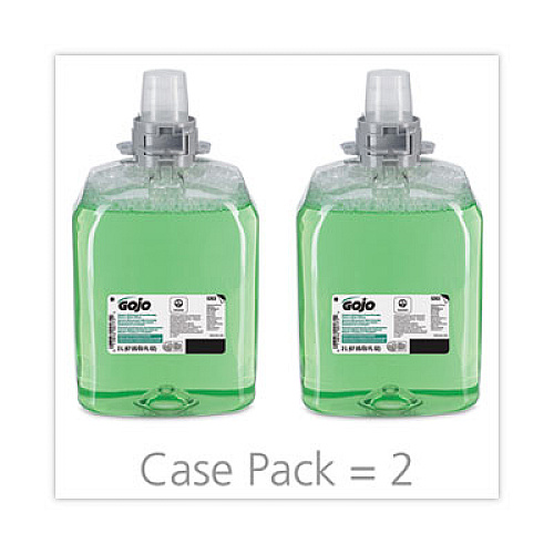 GOJO Green Certified Foam Hair and Body Wash, Cucumber Melon Scent, 2,000 mL, 2/Carton (526302)