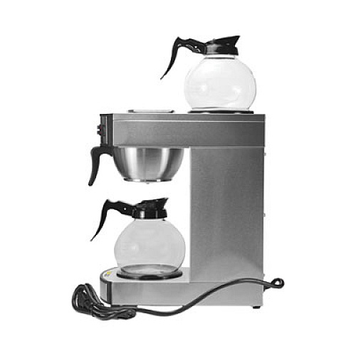 Coffee Pro Two-Burner Institutional Coffeemaker, 10/12 Cup, 8.75 x 14.75 x 15.25, Stainless Steel (CPRLG2)