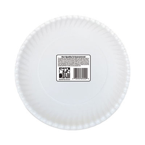 AJM Packaging Corporation Original Heavyweights Paper Plates, 9" dia, White, 120/Pack, 8 Packs/Carton (OH9AJBXWH)