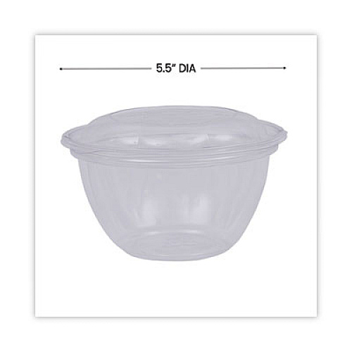 Eco-Products Renewable and Compostable Containers, 18 oz, 5.5" Diameter x 2.3" h, Clear, Plastic, 150/Carton (EPSB18)