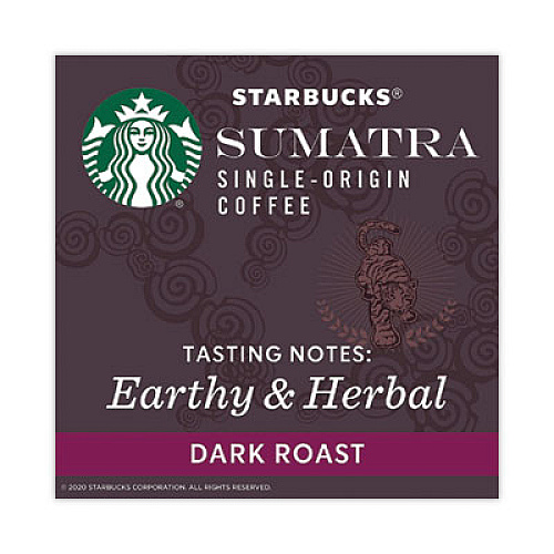 Starbucks Sumatra Coffee K-Cups, Sumatra, 0.4 oz K-Cup, 96/Box (12565254CT)