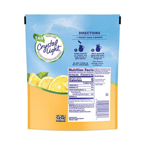 Crystal Light Flavored Drink Mix Pitcher Packs, Iced Tea, 0.14 oz Packets, 16 Packets/Pouch, 1 Pouch/Carton (22000553)