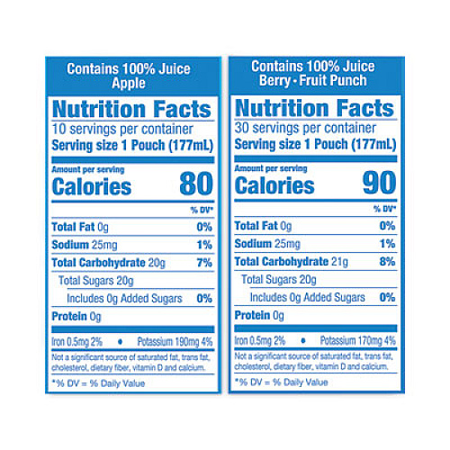 Capri Sun 100% Juice Pouches Variety Pack, 6 oz, 40 Pouches/Carton (22000720)