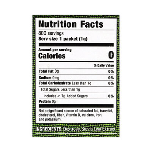 Stevia in the Raw Sweetener, 1 g Packet, 800/Box (22000441)