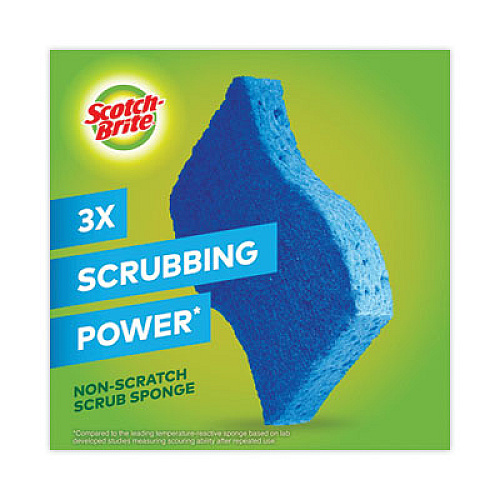 Scotch-Brite Non-Scratch Multi-Purpose Scrub Sponge, 4.4 x 2.6, 0.8" Thick, Blue, 6/Pack (526)