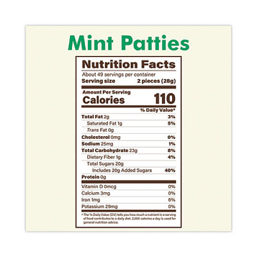 Pearson's Mint Patties,175 Individually Wrapped, 3 lb Bag (20900558)