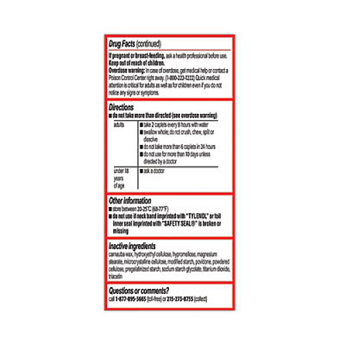 Tylenol 8-Hour Arthritis Pain Extended Release Tablets, 650 mg, 290/Bottle (22000640)