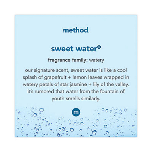 Method Gel Hand Wash Refill Tub, Sweet Water Scent, 34 oz, 4/Carton (378682)