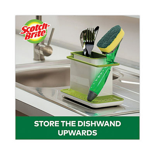 Scotch-Brite Soap-Dispensing Dishwand Sponge Refills, 2.9 x 2.2, Green, 2/Pack (4817RSC)