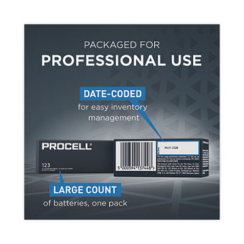 Procell Professional Lithium Batteries, CR123, For Camera, 3 V, 12/Box (PL123BDK)