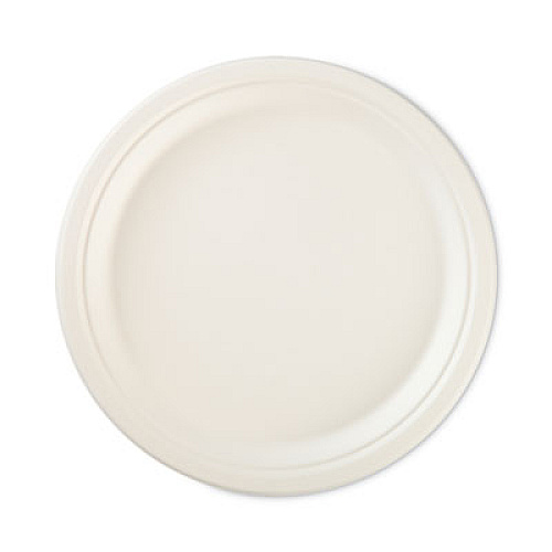 Hefty ECOSAVE Tableware, Plate, Sugarcane, 10.13" dia, White, 16/Pack (D71016PK)