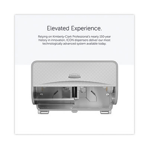 Kimberly-Clark Professional* ICON Coreless Standard Roll Toilet Paper Dispenser, 8.43 x 13 x 7.25, Silver Mosaic (53698)