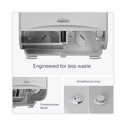 Kimberly-Clark Professional* ICON Coreless Standard Roll Toilet Paper Dispenser, 8.43 x 13 x 7.25, Silver Mosaic (53698)