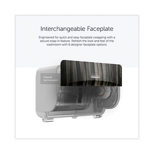 Kimberly-Clark Professional* ICON Faceplate for Coreless Standard Roll Toilet Paper Dispenser, 3.56 x 12 x 1.5, Ebony Woodgrain (58832)