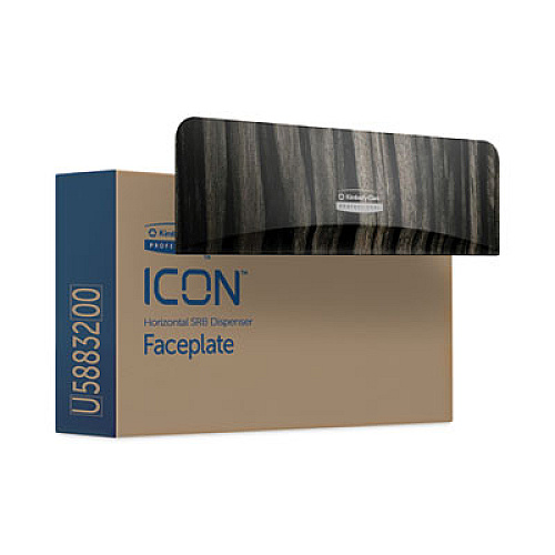 Kimberly-Clark Professional* ICON Faceplate for Coreless Standard Roll Toilet Paper Dispenser, 3.56 x 12 x 1.5, Ebony Woodgrain (58832)