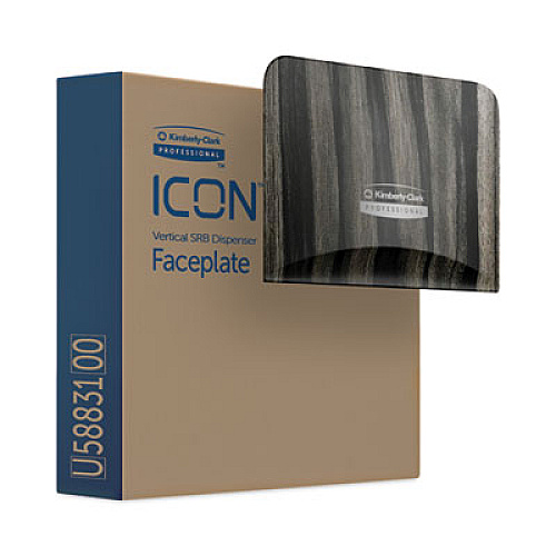 Kimberly-Clark Professional* ICON Faceplate for Coreless Standard Roll Toilet Paper Dispenser, 4.25 x 6 x 1.5, Ebony Woodgrain (58831)