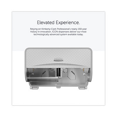 Kimberly-Clark Professional* ICON Coreless Standard Roll Toilet Paper Dispenser, 8.43 x 13 x 7.25, White Mosaic (58712)